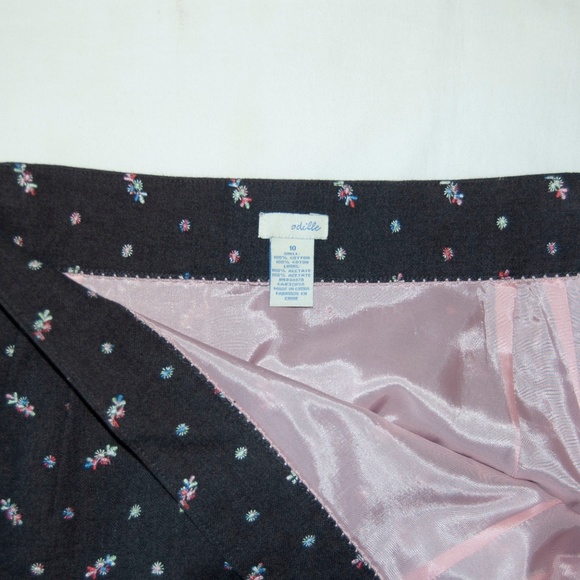 Odille Anthropologie embroidered wallfia gray skirt vintage 00s twee - Picture 4 of 4